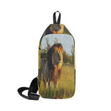 Lovexue Sling Bag Male Lion Forest Grass Animal Mens Chest Shoulder Backpacks Crossbody Unbalance