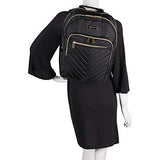Kenneth Cole Reaction Women'S Chevron Quilted Polyester Twill 15.6" Laptop Backpack, Black, One