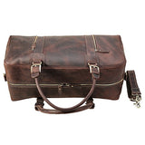 Polare Mens Vintage Leather Duffel Overnight Travel Duffle Weekender Bag (X-Large 23.2'')