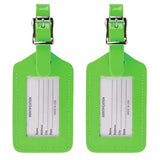 Lewis N. Clark 2-Pack Neon Leather Luggage Tag, Green, One Size