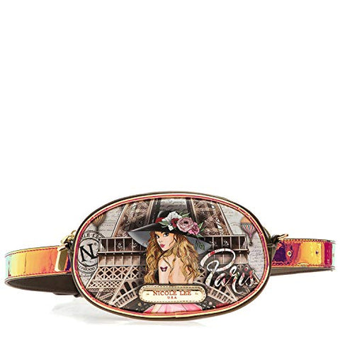 Small Metallic Oval Convertible Fanny Pack With Shoulder Strap (Vivian Dreams Paris)