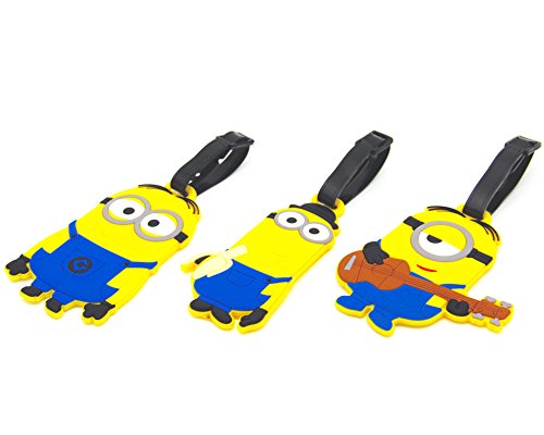 Minions Bob Face Luggage ID Tags Suitcase Carry-On Cards - Set of 2