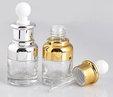 2PCS 20ml Empty Refillable Clear Glass Dropper Bottle Essential Oil Elite Fluid Cosmetics Container