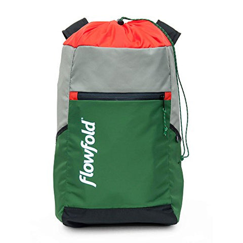 Flowfold Lightweight Packable Cinch Pack Minimalist Backpack - Made In Usa - Green & Silver