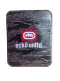 Ecko Unltd. World Famous Rhino Men's Genuine Leather Black Wallets - Gift Boxed Keepsake Metal Box,