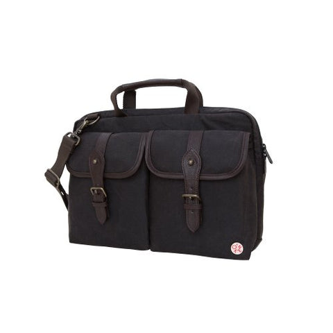 Token Bags Waxed Knickerbocker Laptop Bag 13 Inch, Dark Brown/Dark Brown, One Size