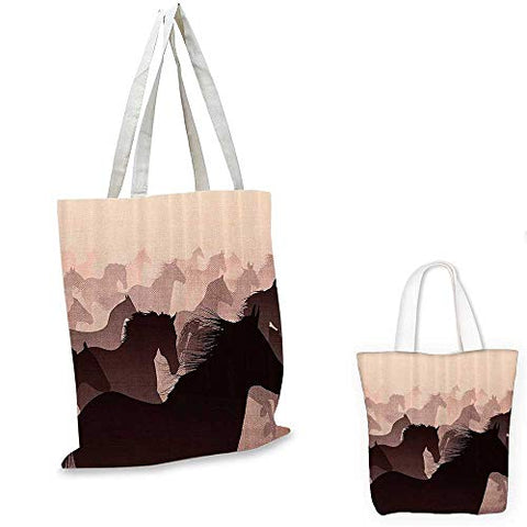 Wildlife Decor canvas messenger bag Equestrian Reflection of Running Horses Race Champion Sports