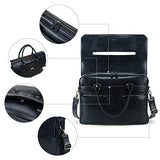 ECOSUSI Men's Briefcase 15.6 inch Laptop Bag PU Leather Computer Messenger Shoulder Bag with