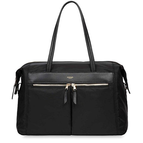 Knomo Mayfair Nylon Curzon Fold Down Shoulder Bag 15" - Black (Black)