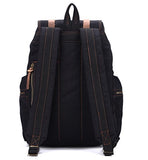 Berchirly Casual Unisex Vintage Canvas Laptop Backpack Rucksack Travel Bookbag Black