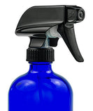 Empty Blue Glass Spray Bottle - Large 16 oz Refillable Container for Essential Oils, Cleaning