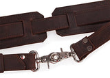 Polare Men'S Full Grain Leather 16'' Briefcase Shoulder Messenger Bag Fit 15.6'' Laptop