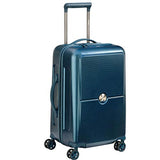 Delsey Luggage Turenne Carry-On, Hard Case Spinner Suitcase (Blue)