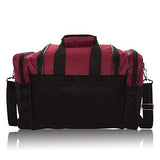 DALIX 17" Blank Duffle Bag Duffel Bag Travel Size Sports Durable Gym Bag (Maroon)