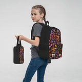 Five Nights At Freddy'S Backpack 3pcs Set Youth Boys Shoulder Bag Girls Bookbag With Lunch Bog Pencil Case Teens
