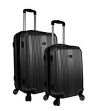 Mancini Santa Barbara Expandable Spinner 2 Piece Luggage Set in Black