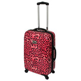 Chariot 3-Piece Hardside Lightweight Spinner Upright Luggage Set, Pink Leopard