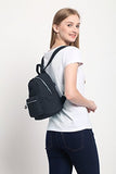Lily & Drew Nylon Mini Casual Travel Daypack Backpack Purse (Small Black)