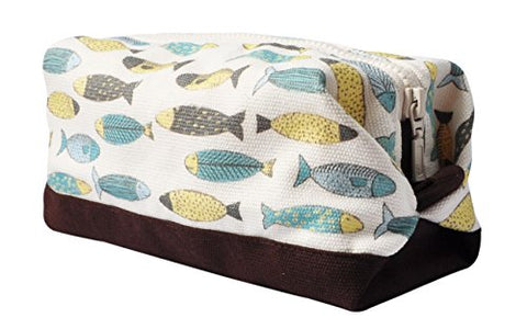 Vietsbay'S Women Vintage Fishprint Canvas Toiletry Bag Makeup Cosmetic Pouch