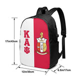 COCOCHILLA Ka-p_p_a 1911 KAP A_l-p-ha P_s-i Casual Travel Laptops Backpack with USB Charging Port College School Bag Gifts Men Women 15.6 Inch Bookbag Hiking Daypack