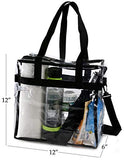 Clear Tote Bag NFL Stadium Approved - Shoulder Straps and Zippered Top. Perfect Clear Bag for Work,