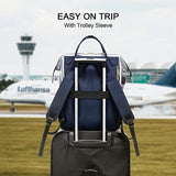 Laptop Backpack for Women Work Laptop Bag Stylish Teacher Backpack Business Computer Bags College Laptop Bookbag, Stripe-Navy