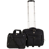 Calpak Ceo Black 2-Piece Rolling Laptop Briefcase Set