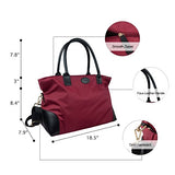 ECOSUSI Unisex Large Travel Weekender Bag Duffle Bag Gym Totes in Trolley Handle, Red