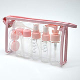 Tsa Approved Travel Toiletry Bottles Leakproof Containers Kit (BPA FREE) Travel Accessories - 10 Pieces/Clear Bag-Pink