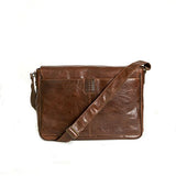 Boconi Becker Buckle Rfid Messenger (Whiskey W/ Khaki And Gingham)