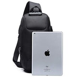 One Strap Sling Cross Body Messenger Bag Aidonger Canvas and Leather Chest Bag Crossbody Triangle