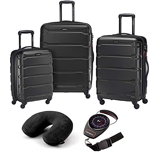 Samsonite Omni Hardside Luggage Nested Spinner Set of 3 Black with Travel Kit