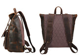 Polare Retro Full Grain Leather 17" Laptop Backpack Travel Bag Large Capacity For Men