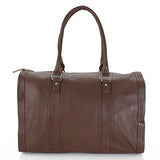 HADAKI Genuine Leather Duffel Carry On Hand Bag Cognac Brown