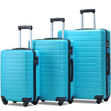 Flieks Luggage Sets 3 Piece Spinner Suitcase Lightweight 20 24 28 inch (Sky.blue)