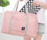 Travel Foldable Waterproof Tote Bag Carry Storage Luggage Handbag (Pink1)