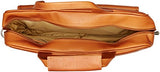 Piel Leather Slim Top-Zip Briefcase, Saddle