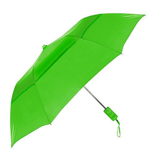 Strombergbrand "Travelers" Auto-Open, Folding Compact Umbrella With Vented Canopy,, Lime Green, One