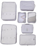 Travel Packing Cubes 7 Set, JJ POWER Luggage Organizers with toiletry kit shoe bag (Gray)