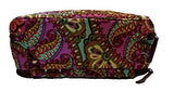Vera Bradley Iconic Large Blush and Brush Make-Up Cosmetic Case, Signature Cotton (Resort Medallion/Burgundy)