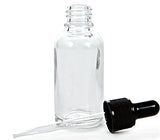 Vivaplex, 12, Clear, 1 oz Glass Bottles, with Glass Eye Droppers