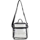 Eastsport Clear Stadium Crossbody Messenger Bag, 8.5 by 7.5 by 3 Inches, 100% Transparent, Black