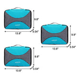 3pcs Set Packing Cubes, G4Free Luggage Packing Organizers Accessories Bags For Travel (3pcs:Blue)