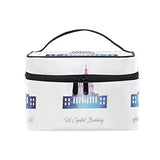 Makeup Bag Us Capitol Building Travel Cosmetic Bags Organizer Train Case Toiletry Make Up Pouch