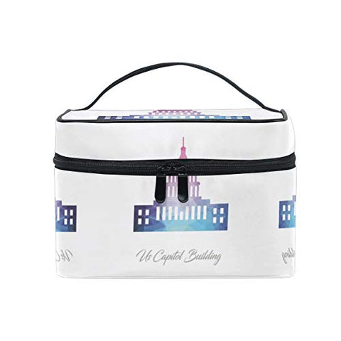 Makeup Bag Us Capitol Building Travel Cosmetic Bags Organizer Train Case Toiletry Make Up Pouch