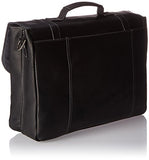 Heritage Travelware Colombian Leather Dual Compartment 16" Flapover Laptop Portfolio, Black