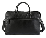 Polare Men'S Real Soft Napa Leather 17.3'' Briefcase Laptop Business Bag Black