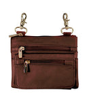 Roma Leathers Motorcyclist Fanny Pack - Four Main Compartments, Shoulder Strap - Brown