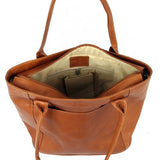 Piel Leather Small Tote Bag, Black, One Size