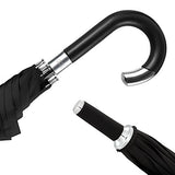 DAVEK ELITE UMBRELLA (Classic Black) - Quality Cane Umbrella with Automatic Open, Strong &